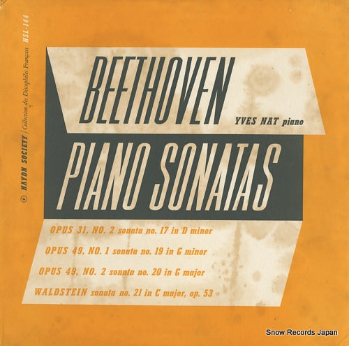 NAT, YVES beethoven; piano sonatas HSL-144