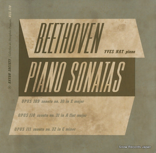 NAT, YVES beethoven; piano sonatas HSL-110