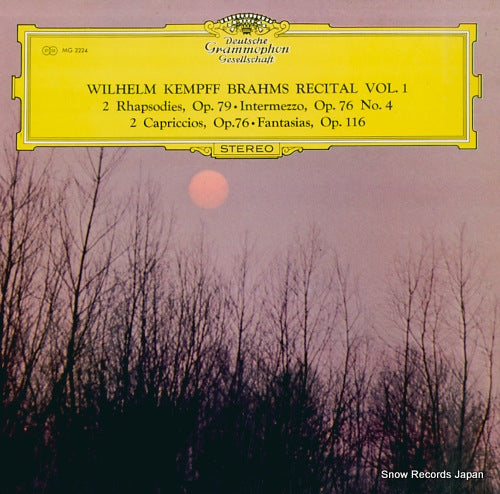 KEMPFF, WILHELM brahms recital vol.1 MG2224