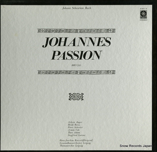 ROTZSCH, HANS-JOACHIM bach; johannes passion bwv245 ET-3077-79