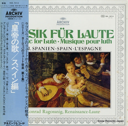 RAGOSSNIG, KONRAD music for lute MA5014