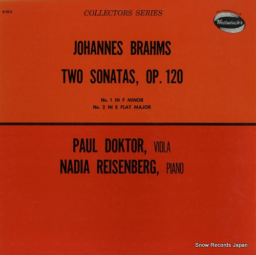 DOKTOR, PAUL brahms; two sonatas, op.120 W-9053