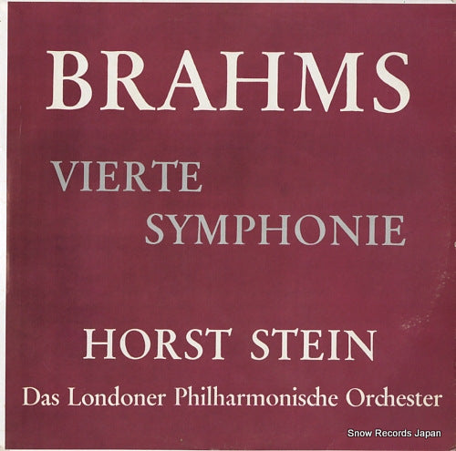 STEIN, HORST brahms; vierte symphonie e-moll, op.98 CL-574