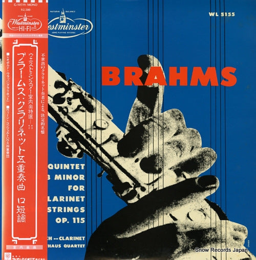 WLACH, LEOPOLD brahms; quintet for clarinet and strings op.115 G-10519