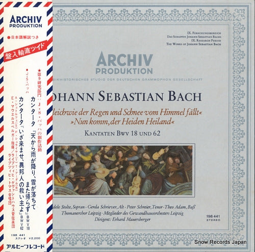 MAUERSBERGER, ERHARD bach; gleichwie der regen und schnee vom himmel fallt 198441