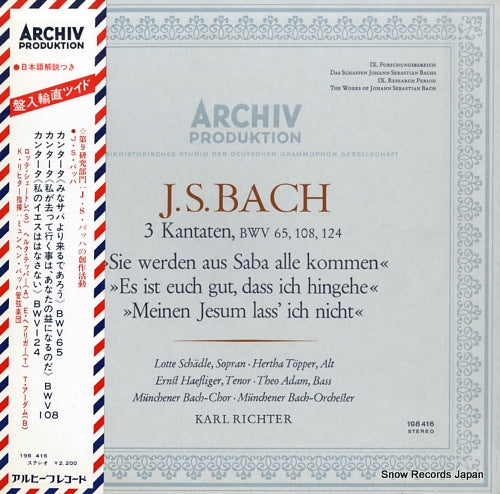 RICHTER, KARL bach; 3 kantaten bwv 65, 108, 124 198416