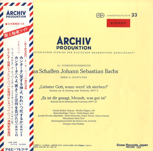 RICHTER, KARL bach; "liebster gott, wann wer'd ich sterben?" 198028