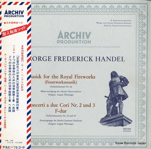 WENZINGER, AUGUST handel; musick for the royal fireworks(feuerwerksmusik) 198146