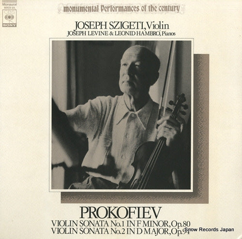 SZIGETI, JOSEPH prokofiev, violin sonata no.1 in f minor, no.2 in d major SOCU25