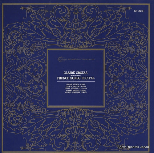 CROIZA, CLAIRE french songs recital GR-2221