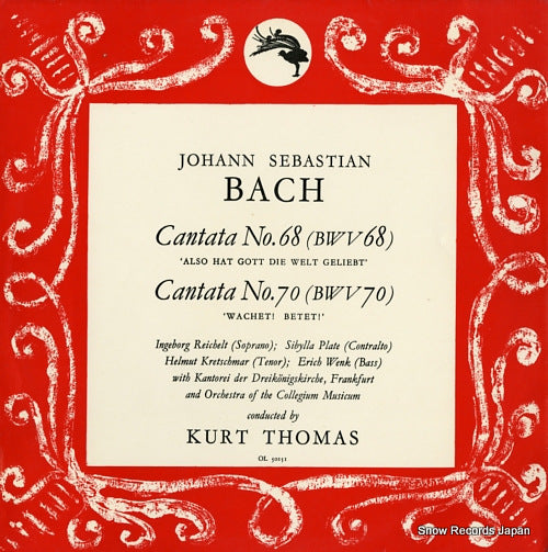 THOMAS, KURT bach; cantata no.68 and no.70 OL50151