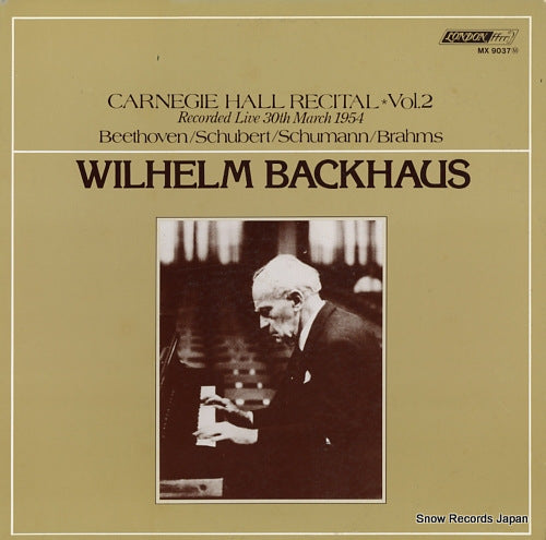 BACKHAUS, WILHELM carnegie hall recital vol.2 MX9037M