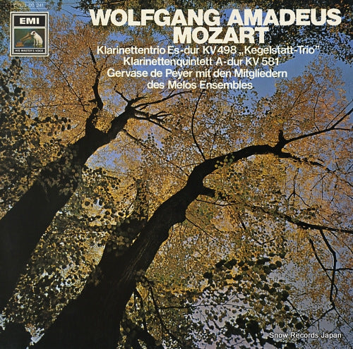 PEYER, GERVASE DE / MITGLIEDERN DES MELOS ENSEMBLES mozart; klarinettentrio es-dur kv498 "kegelstatt-trio" 1C053-00241