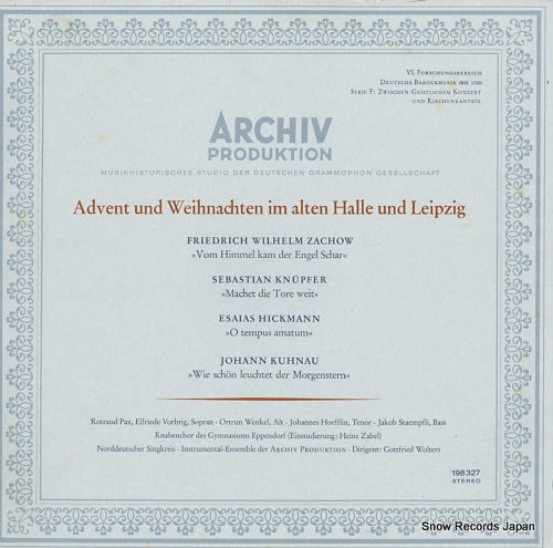 WOLTERS, GOTTFRIED advent und weihnachten im alten halle und leipzig 198327