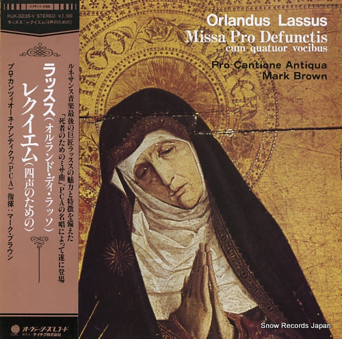BROWN, MARK orlandus lassus; massa pro defunctis (dum quatuor vocibus) KUX-3235-V