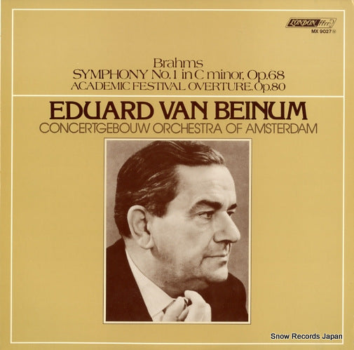 BEINUM, EDUARD VAN brahms; symphony no.1 MX9027M