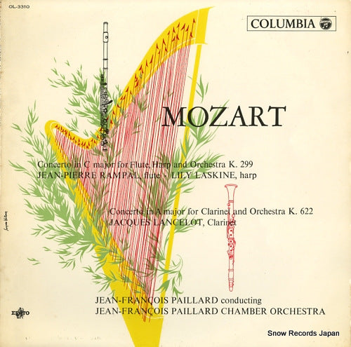 PAILLARD, JEAN-FRANCOIS mozart; concerto in c major for flute, harp and orchestra OL-3310