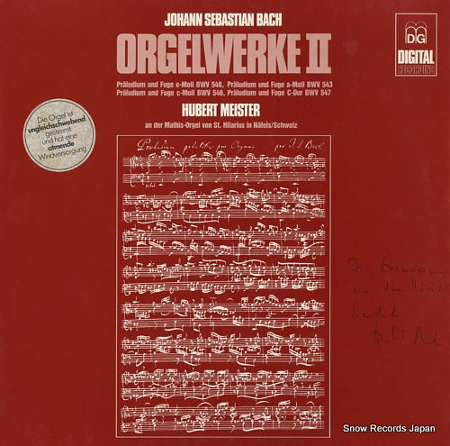 MEISTER, HUBERT bach; orgelwerke ii MD+GG1105