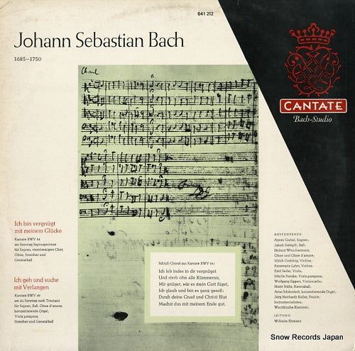 EHMANN, WILHELM bach; ich bin vergnugt mit meinem glucke / ich geh und suche mit verlangen 641212