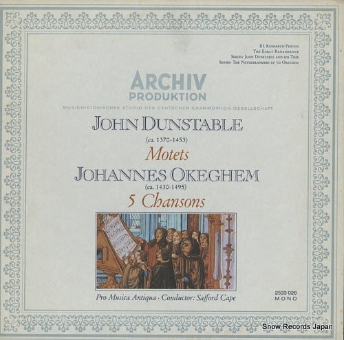CAPE, SAFFORD john dunstable; motets 2533026