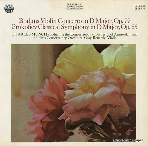 MUNCH, CHARLES brahms; violin concerto in d major, op.77 EVEREST3314