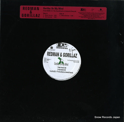 REDMAN AND GORILLAZ gorillaz on my mind 708761682212/SPRO-16822