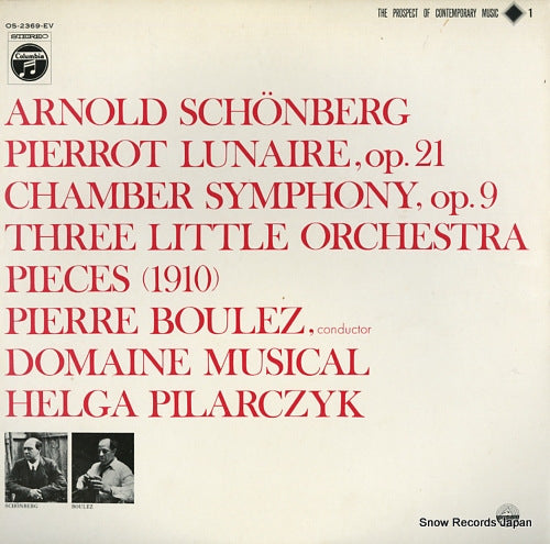BOULEZ, PIERRE schonberg; pierrot lunaire, op.21 OS-2369-EV