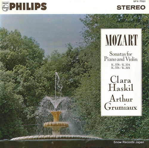 GRUMIAUX, ARTHUR, AND CLARA HASKIL mozart; sonatas for piano and violin SFX-7521