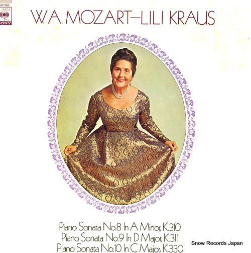 KRAUS, LILI mozart; pipano sonata no.8, no.9, and no.10 13AC394