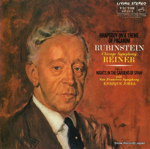 RUBINSTEIN, ARTHUR rachmaninoff; rhapsody on a theme of paganini, op.43 SHP-2316