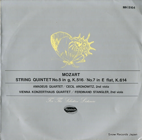 AMADEUS QUARTETT / VIENNA KONZERTHAUS QUARTET mozart; string quintet no.5 in g, k.516 and no.7 in e flat, k3614 MH5164