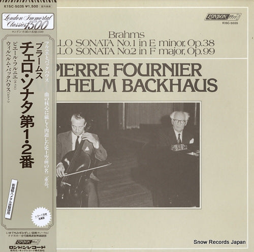 FOURNIER, PIERRE / WILHELM BACKHAUS brahms; 'cello sonata no.1 and no.2 K15C-5035