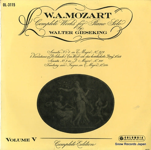 GIESEKING, WALTER mozart; complete works for piano solo volume v OL-3115