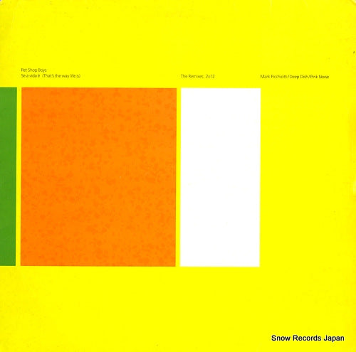 PET SHOP BOYS se a vida e (that's the way life is)(the remixes) 12RD6443
