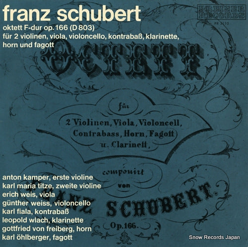 V/A schuert; oktett f-dur op.166 (d803) fur 2 violinen, viola, violoncello, kontrabass, klaorinette, forn und fagott PR3110