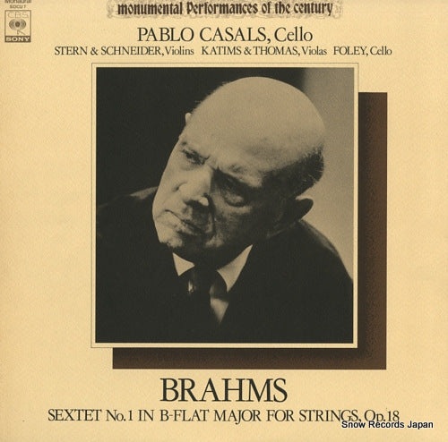 CASALS, PABLO brahms; sextet no.1 in b-flat major for strings op.18 SOCU7