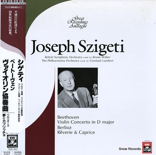 SZIGETI, JOSEPH beethoven; violin concerto in d major TOJE-7612