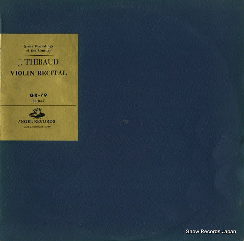 THIBAUD, JACQUES violin recital GR-79