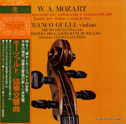 GULLI, FRANCO mozart; sinfonia concertante per violino, viola e orchestra, k.364 PAC-2015