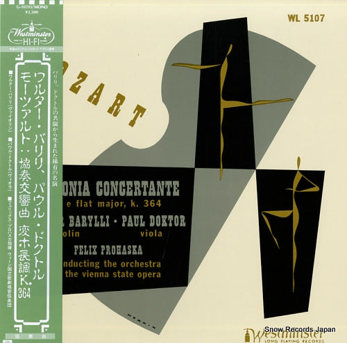 PROHASKA, FELIX mozart; sinfonia concertante in e flat major, k.364 G-10593