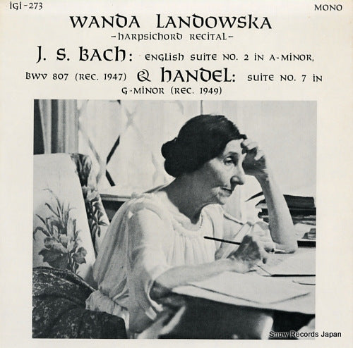 LANDOWSKA, WANDA bach; english suite no.2 in a-minor / harpsichord recital IGI-273