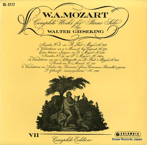 GIESEKING, WALTER mozart; complete works for piano solo / volume vii OL-3117