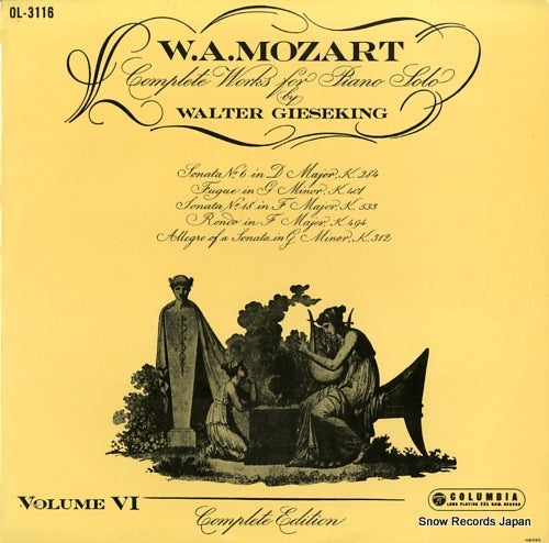 GIESEKING, WALTER mozart; complete works for piano solo / volume vi OL-3116