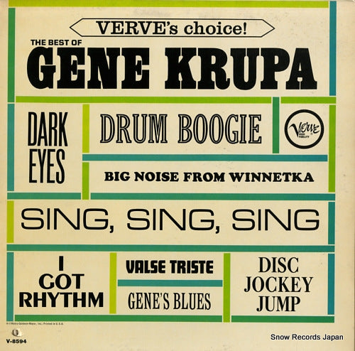 KRUPA, GENE verve's choice! the best of gene krupa V-8594 / V/V6-8594