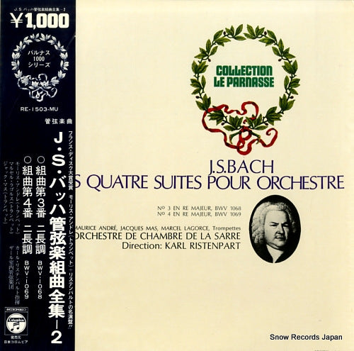 RISTENPART, KARL bach; les quatre suites pour orchstre no 3 et no 4 RE-1503-MU