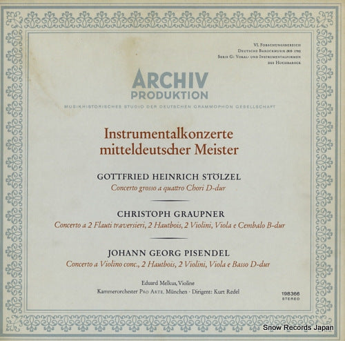 REDEL, KURT instrumentalkonzerte mittldeutscher meister 198366