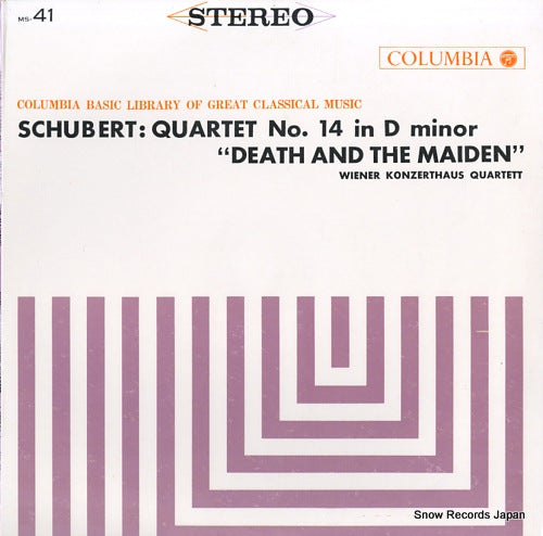 WIENER KONZERTHAUS QUARTETT schubert; quartet no.14 in d minor "death and the maiden" MS-41