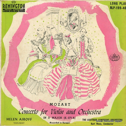 AIROFF, HELEN / KURT WOSS mozart; concerto for violin and orchestra RLP-199-46