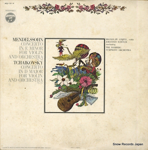GIMPEL, BRONISLAW mendelssohn; concerto in e minor for violin and orchestra MS-131-K