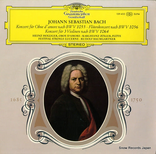 BAUMGARTNER, RUDOLF bach; konzert fur oboe d'amore nach 139432